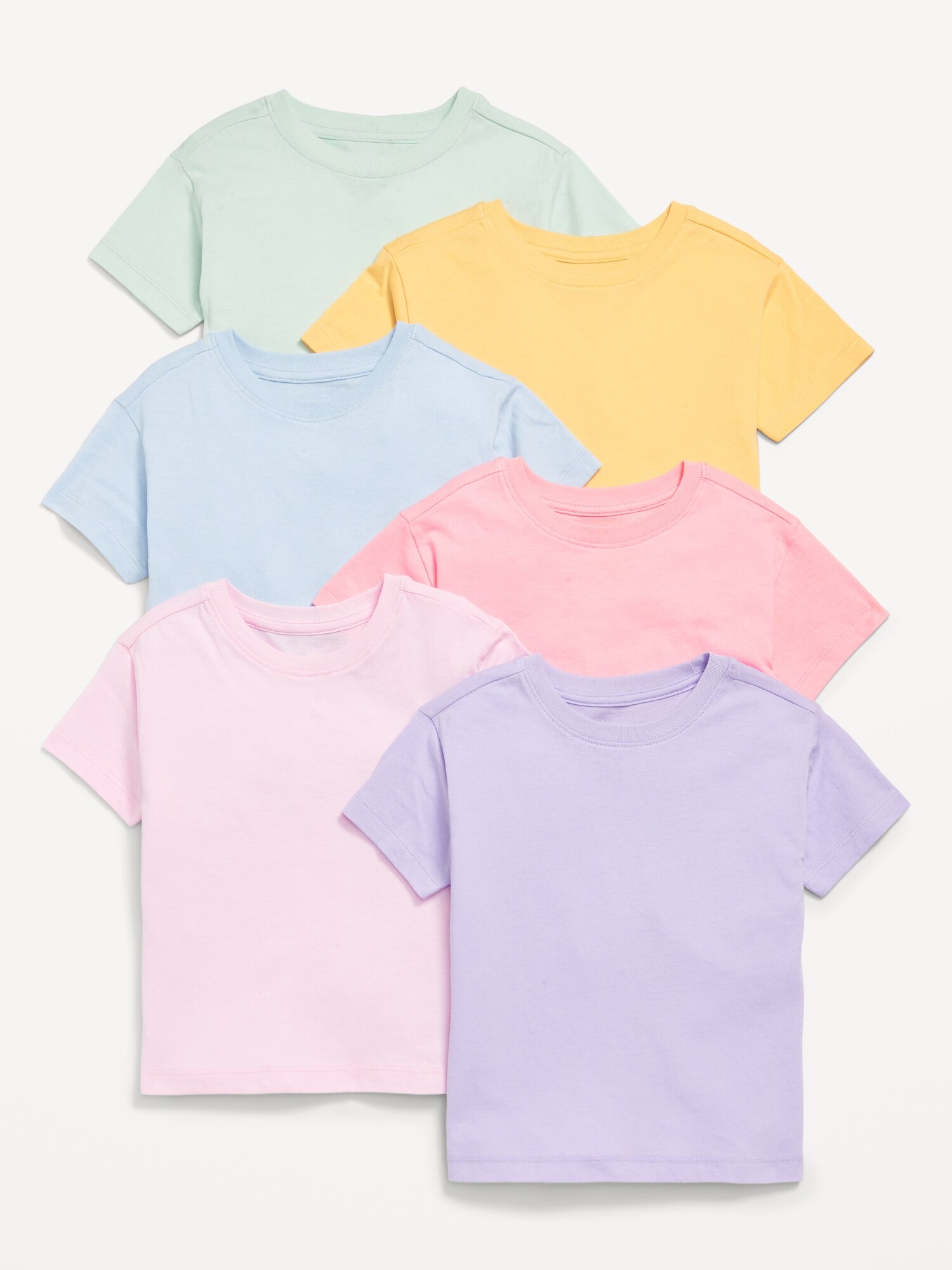 Футболки Old Navy Short-Sleeve T-Shirt 6-Pack для девочек-малышей, цвет: Разноцветный