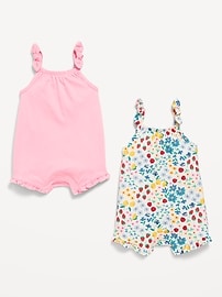 Image number 2 showing, Sleeveless Tie-Knot One-Piece Romper 2-Pack for Baby