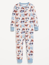 Image number 1 showing, Unisex Snug-Fit 2-Way-Zip Pajama One-Piece for Toddler & Baby