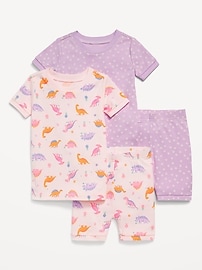 Image number 2 showing, Snug-Fit Printed Pajama 4-Piece Set for Toddler & Baby