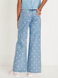 Image number 2 showing, Printed High-Waisted Baggy Wide-Leg Jeans for Girls