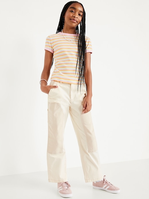 Image number 3 showing, Loose High-Waisted Carpenter Pants for Girls