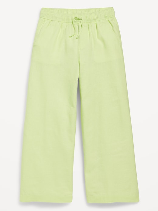 Image number 4 showing, High-Waisted Linen-Blend Wide-Leg Pants for Girls
