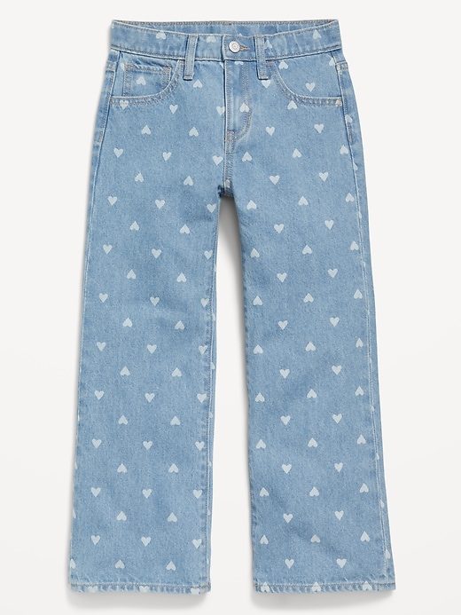 Image number 4 showing, Printed High-Waisted Baggy Wide-Leg Jeans for Girls