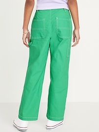 Image number 2 showing, Loose High-Waisted Carpenter Pants for Girls