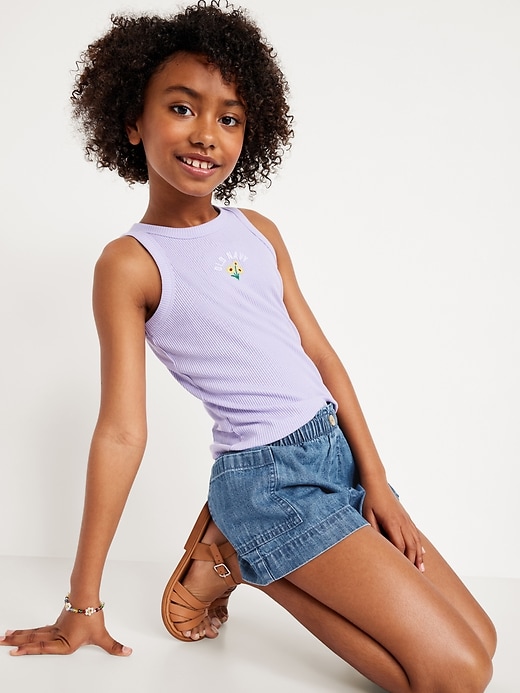 Image number 3 showing, Loose Utility Jean Shorts for Girls