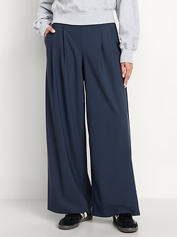 Extra High-Waisted SleekTech Pleated Trousers | Old Navy