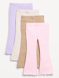 Image number 1 showing, Ribbed Flare-Leg Leggings 4-Pack for Toddler Girls