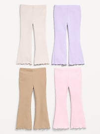 Image number 2 showing, Ribbed Flare-Leg Leggings 4-Pack for Toddler Girls