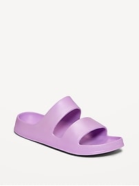 Image number 1 showing, Double-Strap Slide Sandals for Girls (Partially Plant-Based)