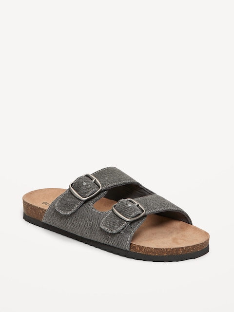 Canvas Double-Strap Sandals for Boys - Grey Blue