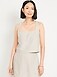 Cropped Square-Neck Linen-Blend Top - image 2