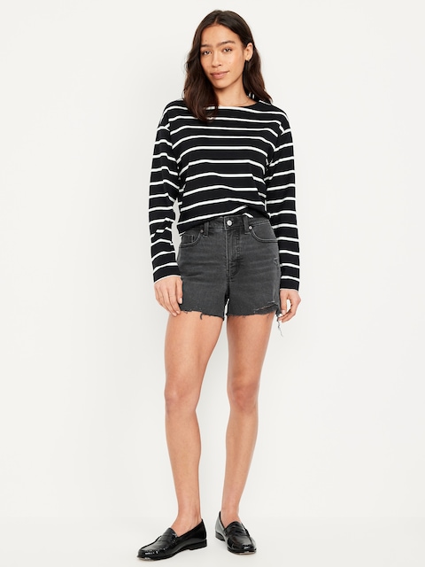 High-Waisted OG Jean Cut-Off Shorts -- 3-inch inseam - Cutoff Black Wash
