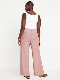High-Waisted Linen-Blend Wide-Leg Pants