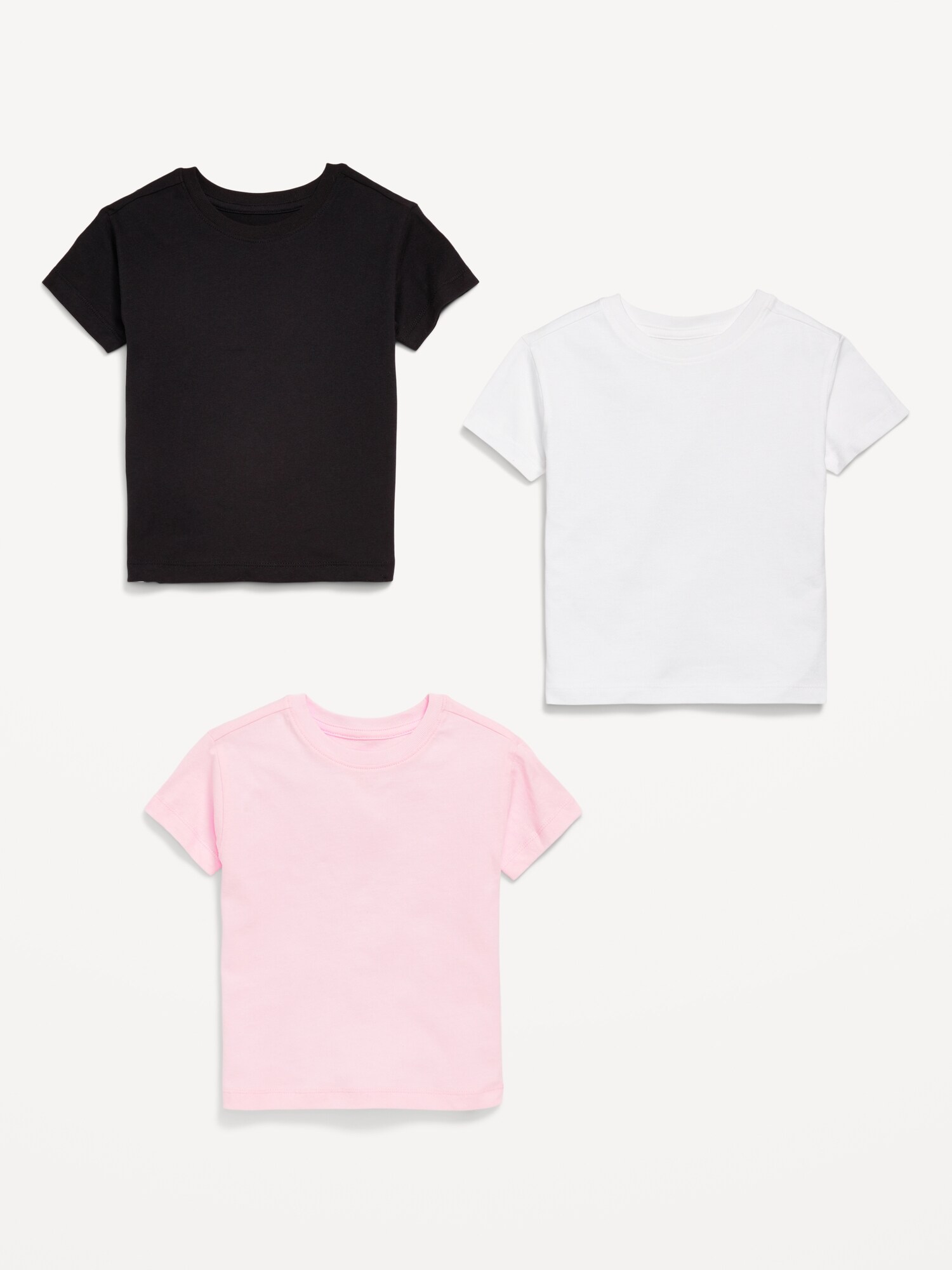 Футболки Old Navy Short-Sleeve Lettuce-Edge T-Shirt 3-Pack для девочек-малышей, цвет: Однотонный — фото 2