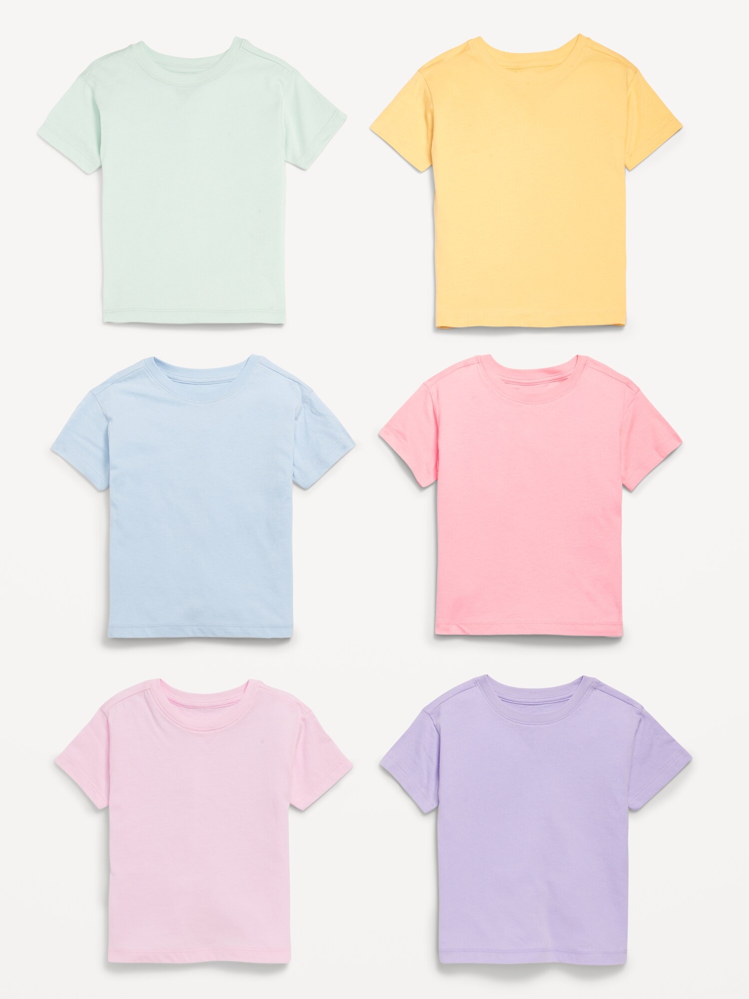 Футболки Old Navy Short-Sleeve T-Shirt 6-Pack для девочек-малышей, цвет: Разноцветный — фото 2