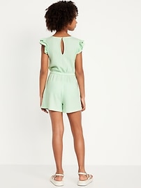 Image number 2 showing, Short-Sleeve Ruffle Textured Romper for Girls