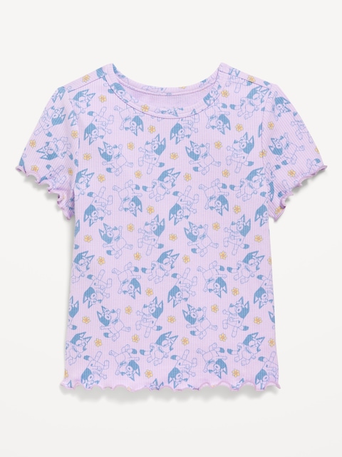 Bluey™ Ribbed Graphic T-Shirt for Toddler Girls - Lavender Aura