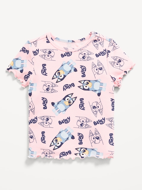 Bluey™ Ribbed Graphic T-Shirt for Toddler Girls - Pink Pirouette