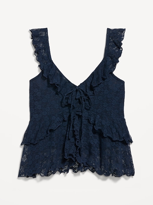 Image number 4 showing, Sleeveless Lace Ruffle Top