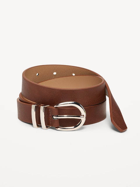 Double Loop Skinny Belt for Women - Cleveland Browns