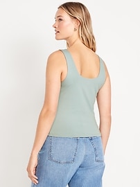 Double-Layer Scoop-Neck Tank Top
