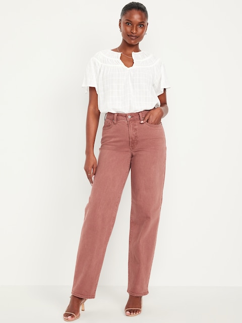 Curvy High-Waisted OG Loose Jeans - Red Clay Utility