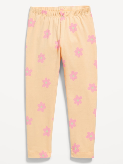 Printed Full-Length Leggings for Toddler Girls - Yellow Daisy