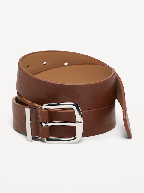 Classic Faux-Leather Belt - Dark Chocolate