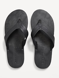 Image number 1 showing, Faux-Leather Flip-Flop Sandals for Men