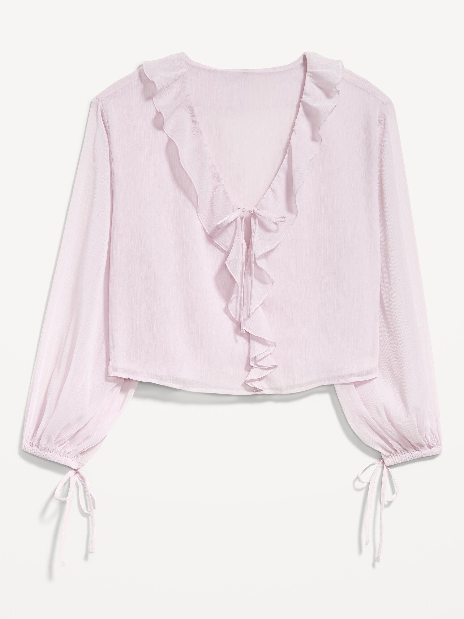 oasis blue chiffon frill top