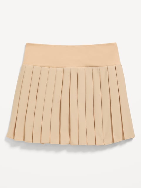 High-Waisted Pleated Performance Skort for Girls - Rolled Oats