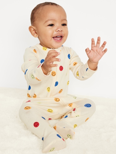 2-Way-Zip Sleep & Play Footed One-Piece for Baby - Smile