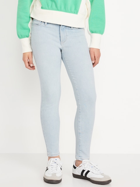 High-Waisted Rockstar 360° Stretch Jeggings for Girls - Light Wash