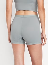 Image number 2 showing, High-Waisted Ribbed Boyshort Briefs -- 3-inch inseam