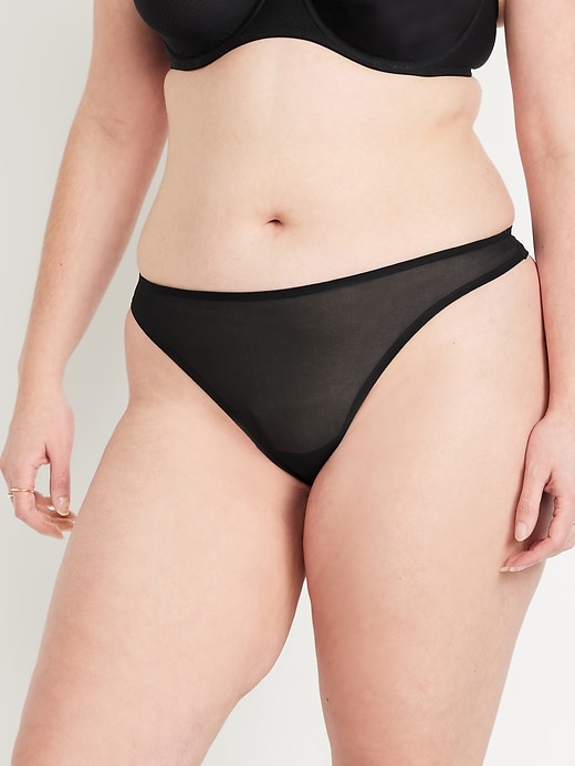 Image number 5 showing, Low-Rise Mesh Thong Underwear