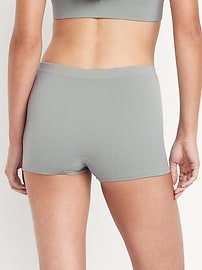 Image number 2 showing, Mid-Rise Seamless Ribbed Boyshort Underwear