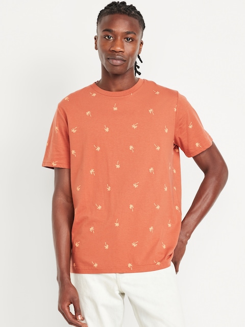 Crew-Neck T-Shirt - Orange Palm