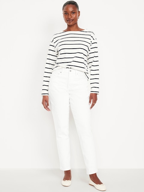 Curvy High-Waisted OG Straight Ankle Jeans - White Lilies