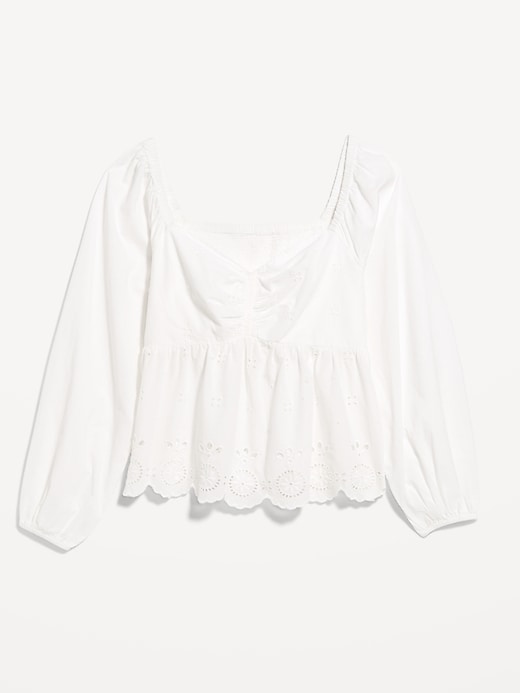Image number 9 showing, Long-Sleeve Eyelet Top