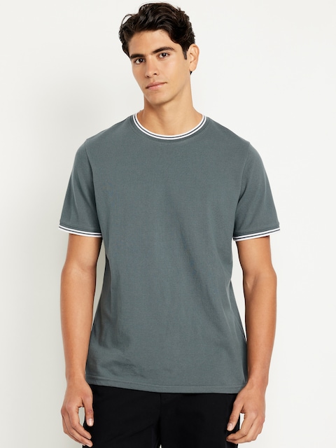 Textured Pique T-Shirt - Terrestrial Green