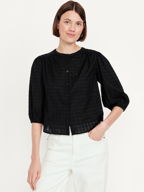Button-Down Lightweight Dobby Shirt - Black Jack