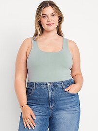 Double-Layer Scoop-Neck Tank Top