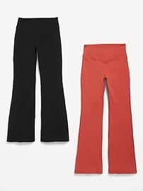 Image number 2 showing, High-Waisted PowerChill Crossover Flared Leggings 2-Pack for Girls