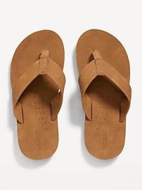 Image number 1 showing, Faux-Leather Flip-Flop Sandals for Boys