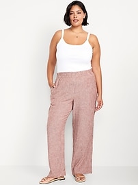 High-Waisted Linen-Blend Wide-Leg Pants