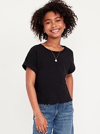 Image number 1 showing, Short-Sleeve Slub-Knit Pocket T-Shirt for Girls