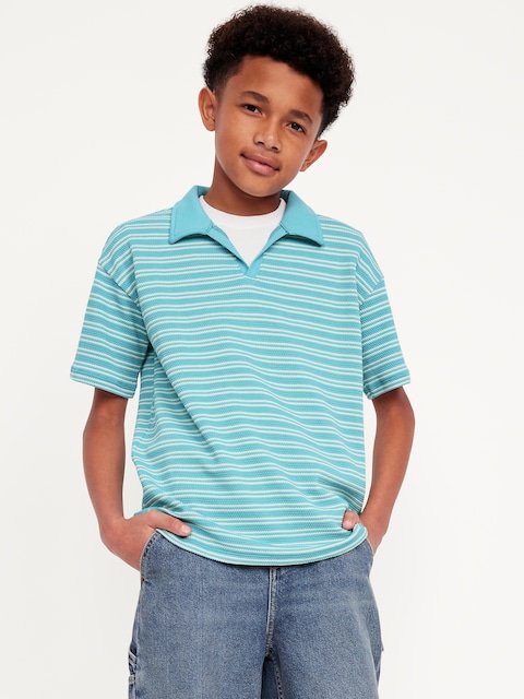 Printed Knitted Collared Shirt for Boys