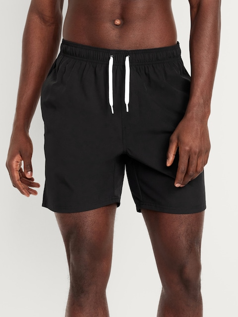 Solid Swim Trunks -- 7-inch inseam - Black Jack