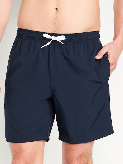 Solid Swim Trunks -- 7-inch inseam - In The Navy